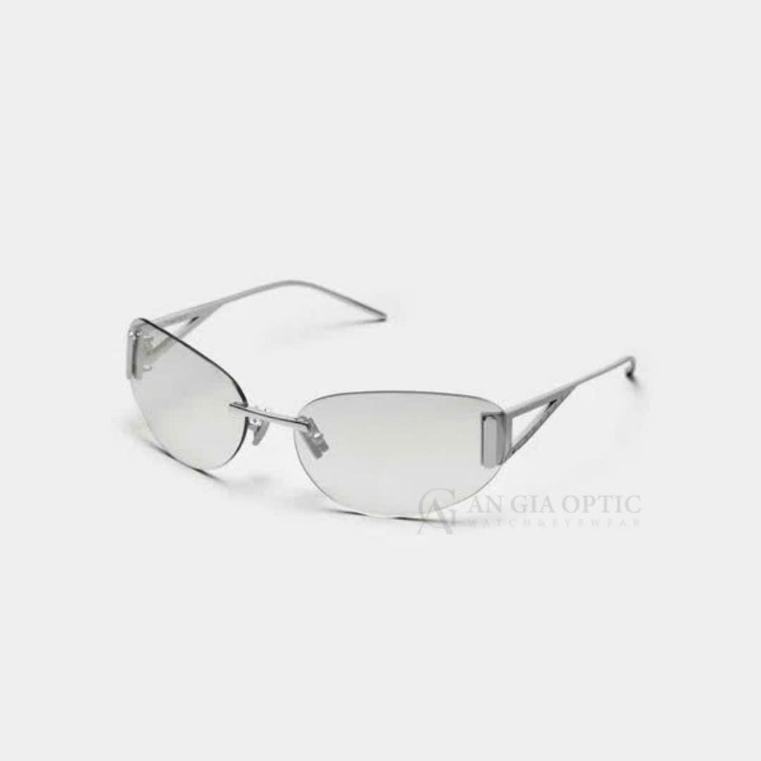 THE SET SQUARE 01 SUNGLASSES - Silver - Grey